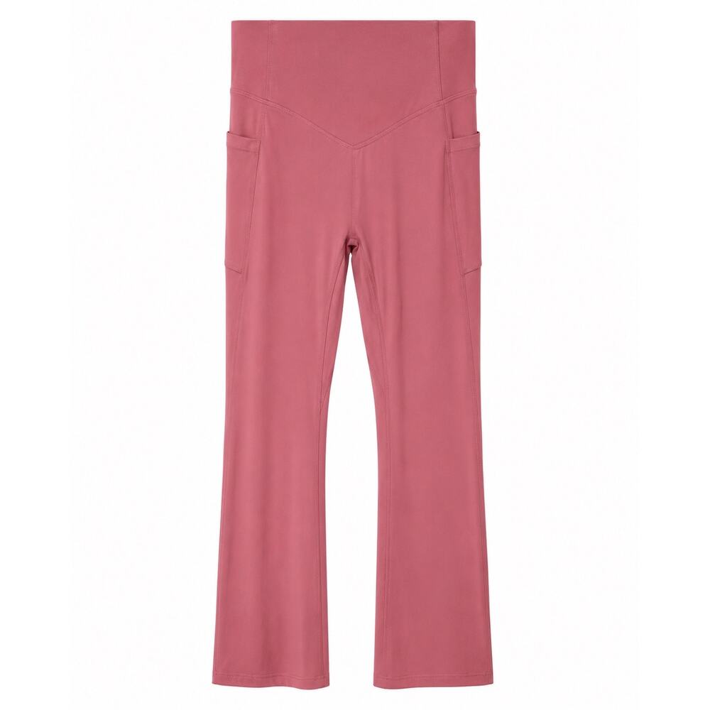 Halara ExSmall Pink Flare Yoga Pants High Rise Pocket Scrunch Pilates